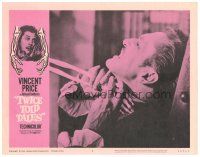3e916 TWICE TOLD TALES LC #2 '63 best close up of Vincent Price choked by skeleton hand!