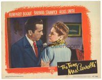 3e918 TWO MRS. CARROLLS LC #3 '47 wonderful close up of Humphrey Bogart grabbing Alexis Smith!