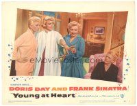 3e995 YOUNG AT HEART LC #7 '54 Dorothy Malone shows off her ring to Doris Day & Ethel Barrymore!