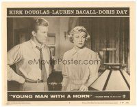 3e997 YOUNG MAN WITH A HORN LC #7 R57 jazz man Kirk Douglas looking at worried Doris Day!