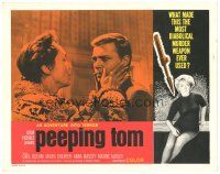 3e693 PEEPING TOM LC '62 Michael Powell English voyeur classic, c/u of Carl Boehm & Maxine Audley!