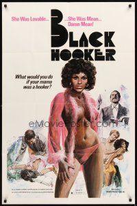 3g086 BLACK HOOKER 1sh '75 what would you do if your mother was a damn mean prostitute?!