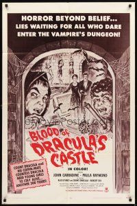 3g098 BLOOD OF DRACULA'S CASTLE 1sh '69 Al Adamson directed vampire horror, John Carradine!