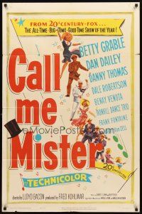 3g136 CALL ME MISTER 1sh '51 Betty Grable, Dan Dailey, big-time good-time show of the year!