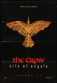 3g175 CROW: CITY OF ANGELS teaser 1sh '96 Tim Pope directed, cool image of the bones of a crow!