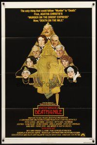 3g190 DEATH ON THE NILE 1sh '78 Peter Ustinov, Agatha Christie, great Richard Amsel art!
