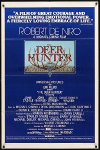 3g195 DEER HUNTER 1sh '78 directed by Michael Cimino, Robert De Niro, Christopher Walken