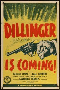 3g204 DILLINGER advance 1sh '45 Lawrence Tierney's story is written in bullets, blood & blondes!