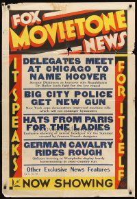 3g252 FOX MOVIETONE NEWS 1sh '31 newsreel, Hoover nomination, big city police get new gun!