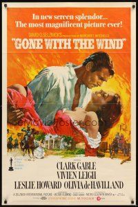 3g290 GONE WITH THE WIND 1sh R70 Clark Gable, Vivien Leigh, de Havilland, all-time classic!