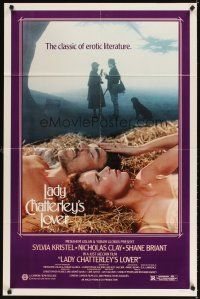 3g415 LADY CHATTERLEY'S LOVER 1sh '81 D.H. Lawrence, sexy Sylvia Kristel in the hay!