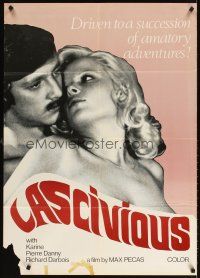 3g419 LASCIVIOUS 1sh '77 Karine, Pierre Danny, driven to a succession of amatory adventures!