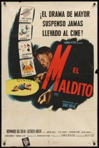 3g489 M Spanish/U.S. 1sh '51 Joseph Losey, David Wayne & Raymond Burr in the most gripping film noir!