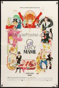 3g504 MAME 1sh '74 Lucille Ball, from Broadway musical, cool Bob Peak artwork!