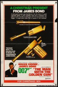 3g506 MAN WITH THE GOLDEN GUN advance 1sh '74 a Christmas present from James Bond, cool!