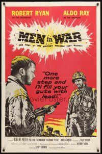 3g519 MEN IN WAR 1sh '57 art of Robert Ryan & Aldo Ray fighting in Korea!