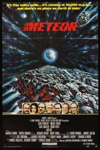 3g520 METEOR 1sh '79 Sean Connery, Natalie Wood, cool sci-fi artwork by T. Beaurais!