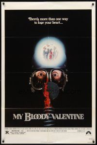 3g543 MY BLOODY VALENTINE 1sh '81 bloody gas mask, there's more than one way to lose your heart!