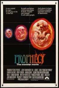3g654 PROPHECY Destruction style 1sh '79 John Frankenheimer, art of monster in embryo by Paul Lehr!