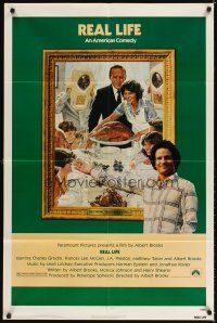 3g682 REAL LIFE 1sh '79 Albert Brooks, wacky spoof of Norman Rockwell painting!