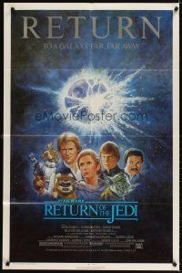 3g692 RETURN OF THE JEDI 1sh R85 George Lucas classic, Mark Hamill, Harrison Ford, Jung art!