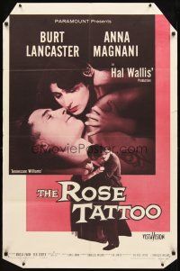 3g727 ROSE TATTOO 1sh '55 Burt Lancaster, Anna Magnani, written by Tennessee Williams!