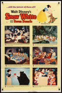 3g796 SNOW WHITE & THE SEVEN DWARFS style B 1sh R67 Walt Disney animated cartoon fantasy classic!