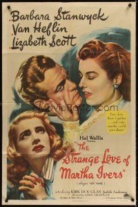 3g831 STRANGE LOVE OF MARTHA IVERS style A 1sh '46 Barbara Stanwyck, Van Heflin, Lizabeth Scott