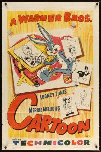 3g950 WARNER BROS CARTOON 1sh '52 Bugs Bunny, Daffy Duck, Yosemite Sam!
