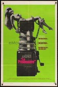 3g983 WOMAN IN CHAINS 1sh '69 Henri Clouzot's La Prisonniere, image of Barbie chained to camera!