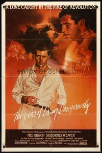 3g990 YEAR OF LIVING DANGEROUSLY 1sh '82 Peter Weir, great artwork of Mel Gibson by Stapleton!