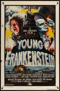 3g993 YOUNG FRANKENSTEIN 1sh '74 Mel Brooks, art of Gene Wilder, Peter Boyle & Marty Feldman!