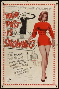 3g995 YOUR PAST IS SHOWING 1sh '58 Peter Sellers, Terry-Thomas, The Naked Truth!