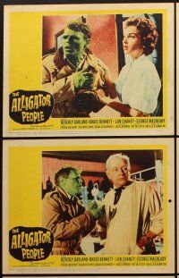 3h662 ALLIGATOR PEOPLE 6 LCs '59 Lon Chaney Jr., Beverly Garland's honeymoon turned into nightmare!