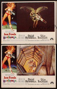 3h800 BARBARELLA 3 LCs '68 sexiest Jane Fonda is Queen of the Galaxy, directed by Roger Vadim!