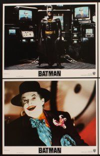 3h068 BATMAN 8 LCs '89 Michael Keaton, Jack Nicholson, Kim Basinger, directed by Tim Burton!