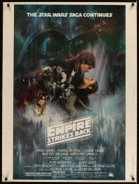 3j083 EMPIRE STRIKES BACK 30x40 '80 George Lucas sci-fi classic, cool GWTW art by Kastel!