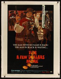 3j205 FOR A FEW DOLLARS MORE linen 30x40 '67 Sergio Leone classic, great art of Clint Eastwood!