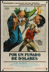 3j186 FISTFUL OF DOLLARS Argentinean '66 Sergio Leone classic spaghetti western, cool art!