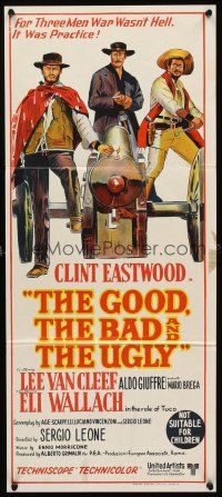 3j251 GOOD, THE BAD & THE UGLY Aust daybill '68 Clint Eastwood, Lee Van Cleef, Sergio Leone!