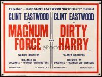 3j354 DIRTY HARRY/MAGNUM FORCE text style British quad '75 together, both Clint Eastwood classics!