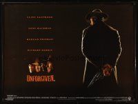 3j427 UNFORGIVEN British quad '92 gunslinger Clint Eastwood, Morgan Freeman, Gene Hackman!