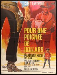 3j183 FISTFUL OF DOLLARS French 1p '66 Sergio Leone, different art of Clint Eastwood by Tealdi!