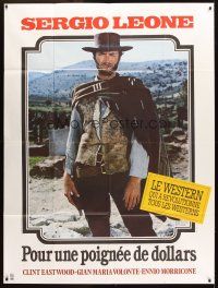 3j203 FISTFUL OF DOLLARS French 1p R80s Sergio Leone classic, great portrait of Clint Eastwood!