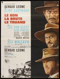 3j268 GOOD, THE BAD & THE UGLY French 23x32 R70s Eastwood, Van Cleef, Wallach, Sergio Leone!