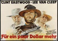 3j229 FOR A FEW DOLLARS MORE German 33x47 R78 art of Clint Eastwood, Lee Van Cleef & Kinski!