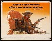 3j408 OUTLAW JOSEY WALES 1/2sh '76 Clint Eastwood is an army of one, different artwork!