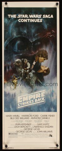 3j087 EMPIRE STRIKES BACK insert '80 George Lucas sci-fi classic, cool GWTW art by Kastel!