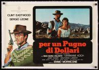 3j189 FISTFUL OF DOLLARS linen Italian photobusta R76 close up of Clint Eastwood & Marianne Koch!
