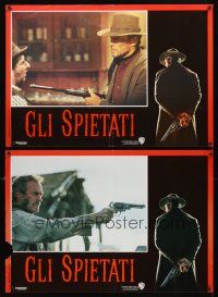 3j429 UNFORGIVEN 6 Italian photobustas '92 gunslinger Clint Eastwood in action, Richard Harris!